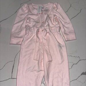 Janie and Jack Girls 4 One Piece Sweater Jumpsuit Light Pink NWT